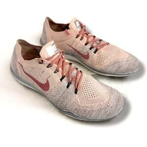 Nike Flyknit Racer Shoes Womens Size 12 Pink Gray Lightweight‎ Running Sneakers